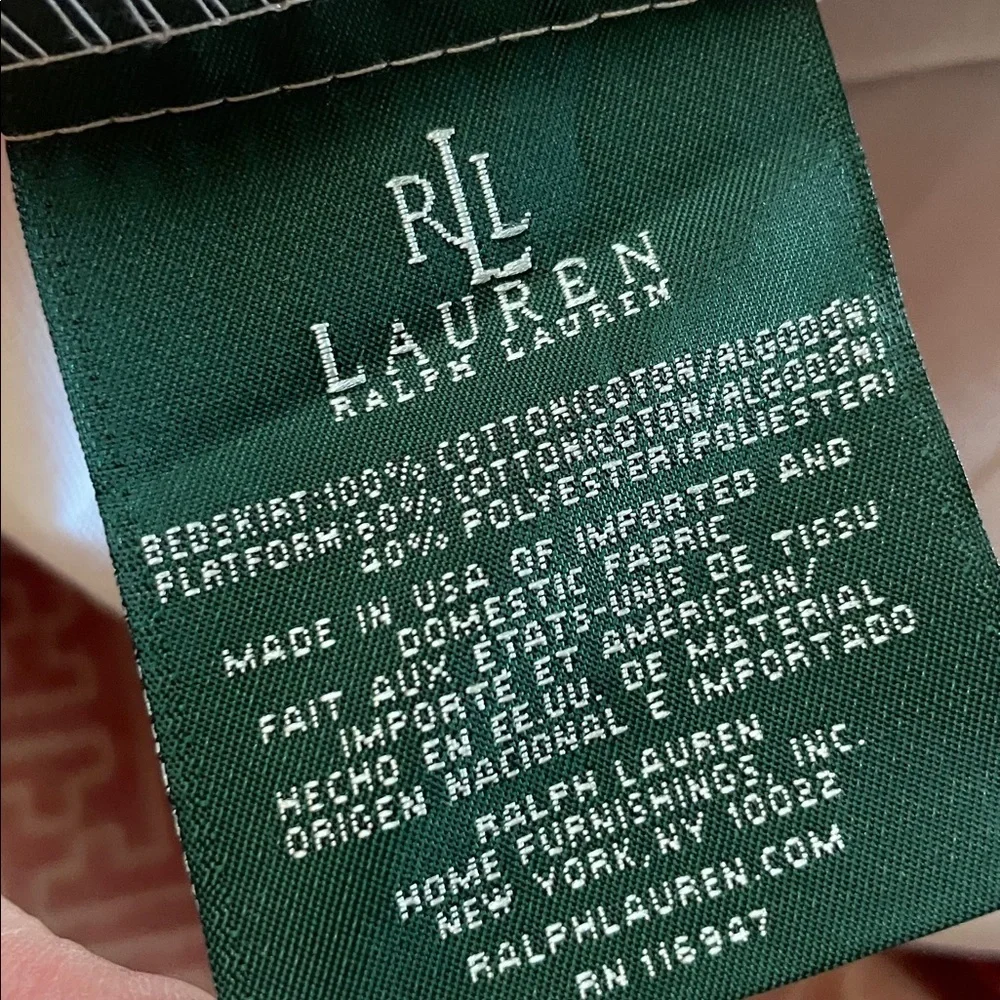 Ralph Lauren twin bed skirt dust ruffle